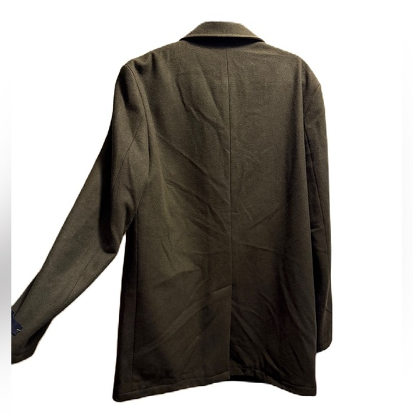 Nautica Mens Dress Pea Coat Dark Olive Green  size 44R NWT - Picture 2 of 11